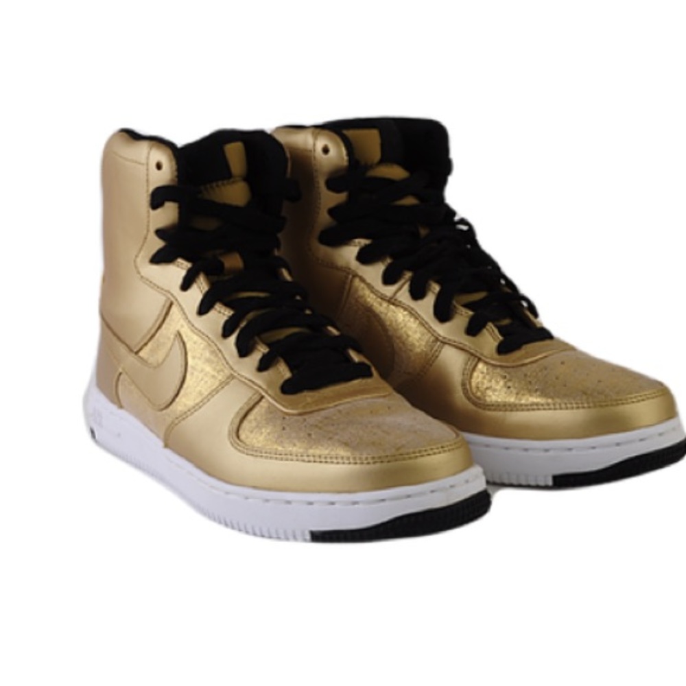 Nike Air Force Feather High Top Gold